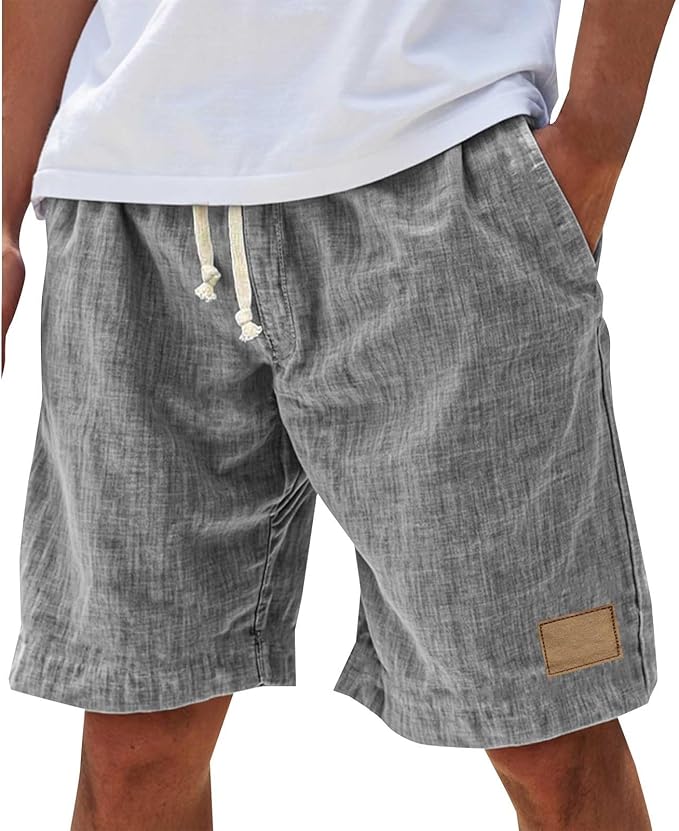 Alonz - Elastic Waist Linen Shorts