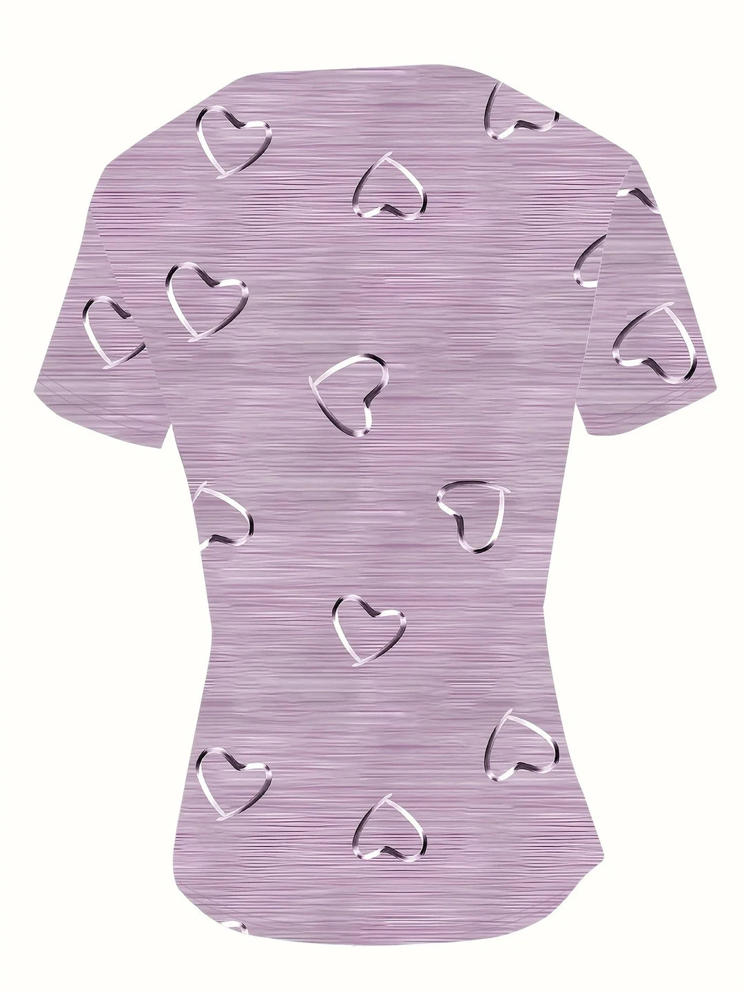 Emlyn - Fashionable V-neck And Heart Print Top