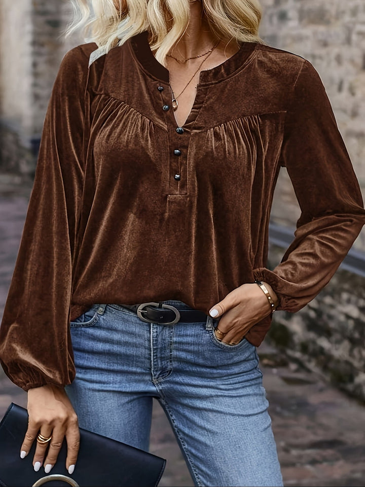 Samiana - Elegant Lantern Long Sleeved Shirt