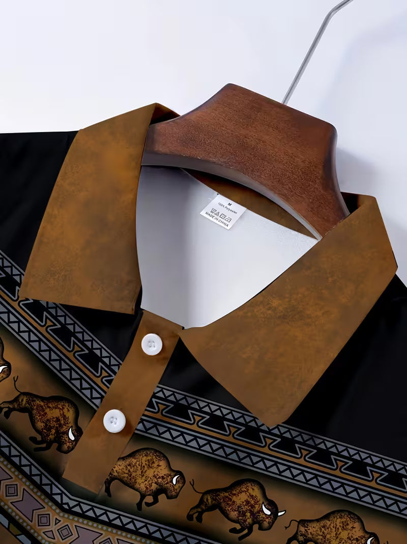 Tamas - Casual Vintage Color 3D Print Polo Shirt