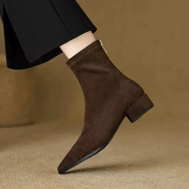 Palelle - Suede Ankle Boots With Pointed Toe