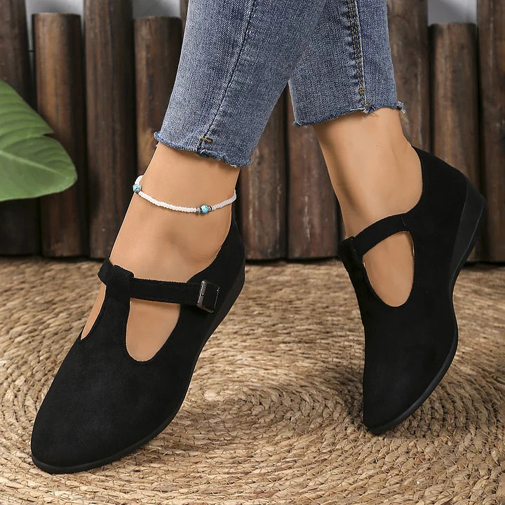 Nannie - Comfortable Orthopedic Moccasins With Buckle