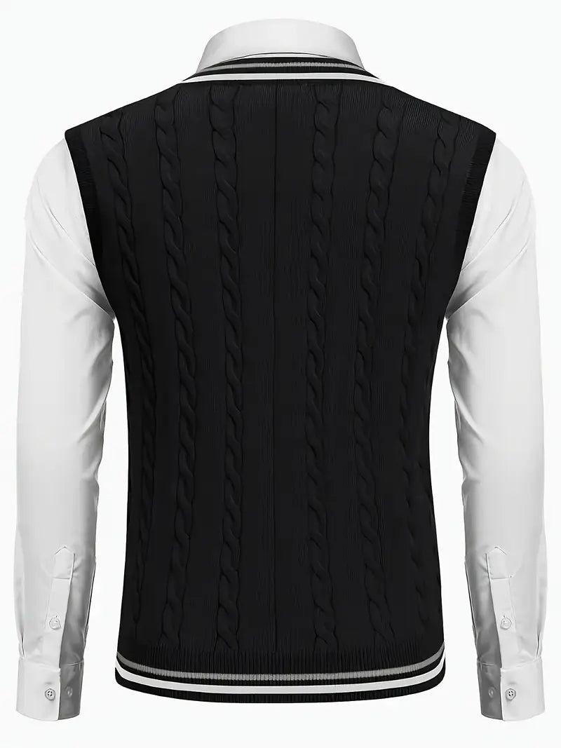 Duane - Sleeveless V Neck Knitted Sweater