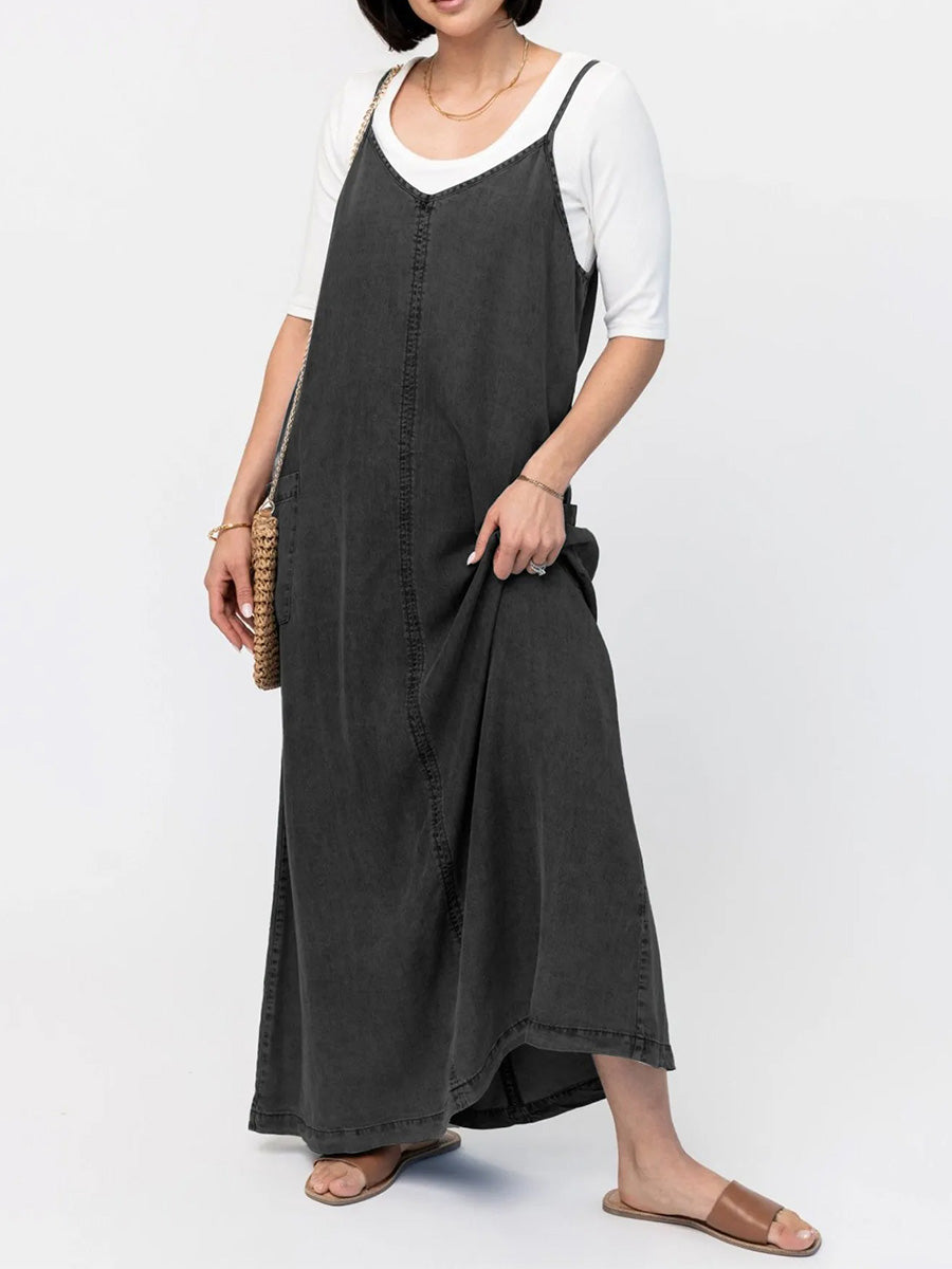 Éricaa - Loose Fit Denim Maxi Dress
