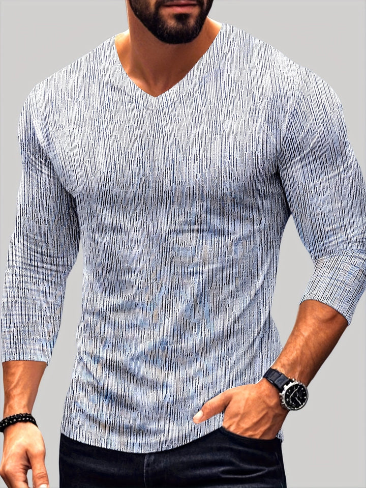 Usher - Slim Fit Long Sleeve V-Neck T-Shirt