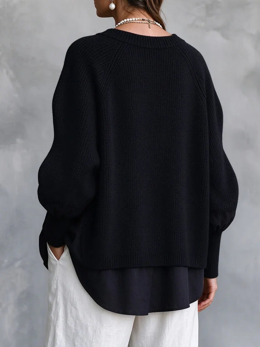 Jasmis - Ribbed Knit Sweater With Raglan Sleeve