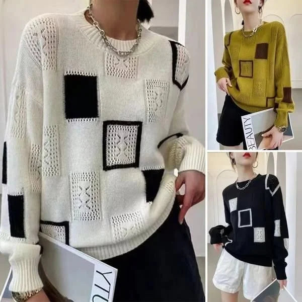 Annouska - Block Pattern Knitted Sweater