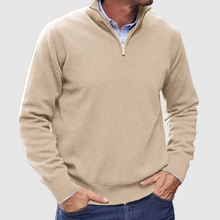 Mitch - Long Sleeve Zip-Up Sweater