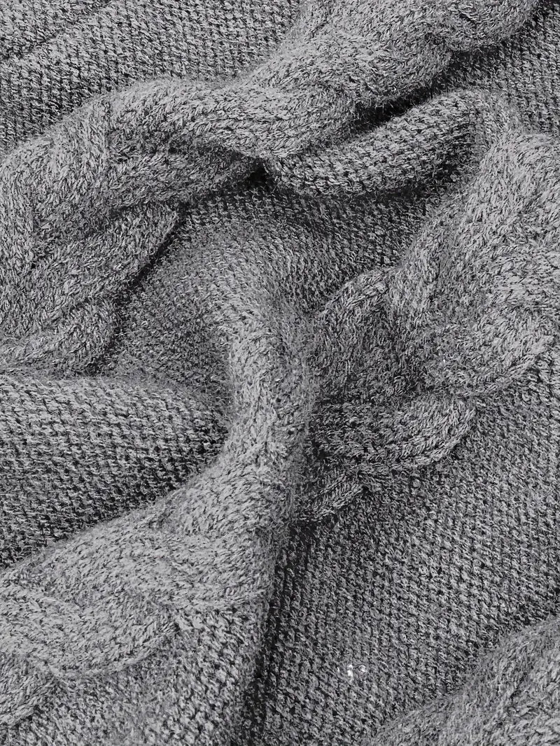 Narda - Chunky Cable Knitted Turtleneck Dress