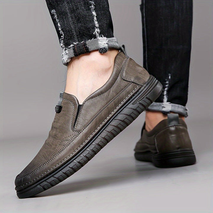 Shyjecast - Slip On Shoes With Stitching and Textured Soles