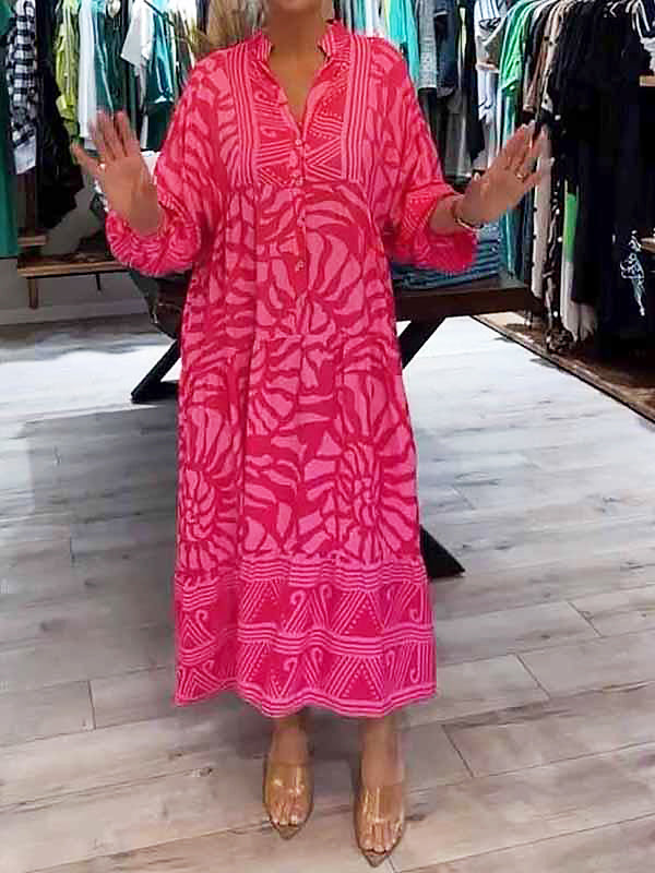 Elyanna - Printed V-Neck Dress