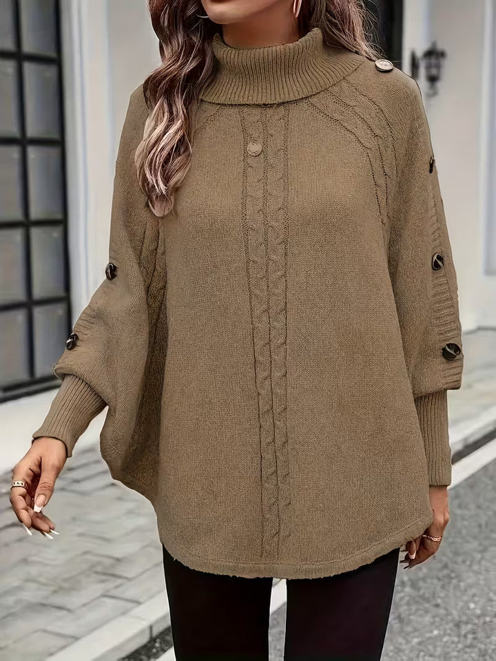 Lolana - High-Neck Sweater With Twisted Style