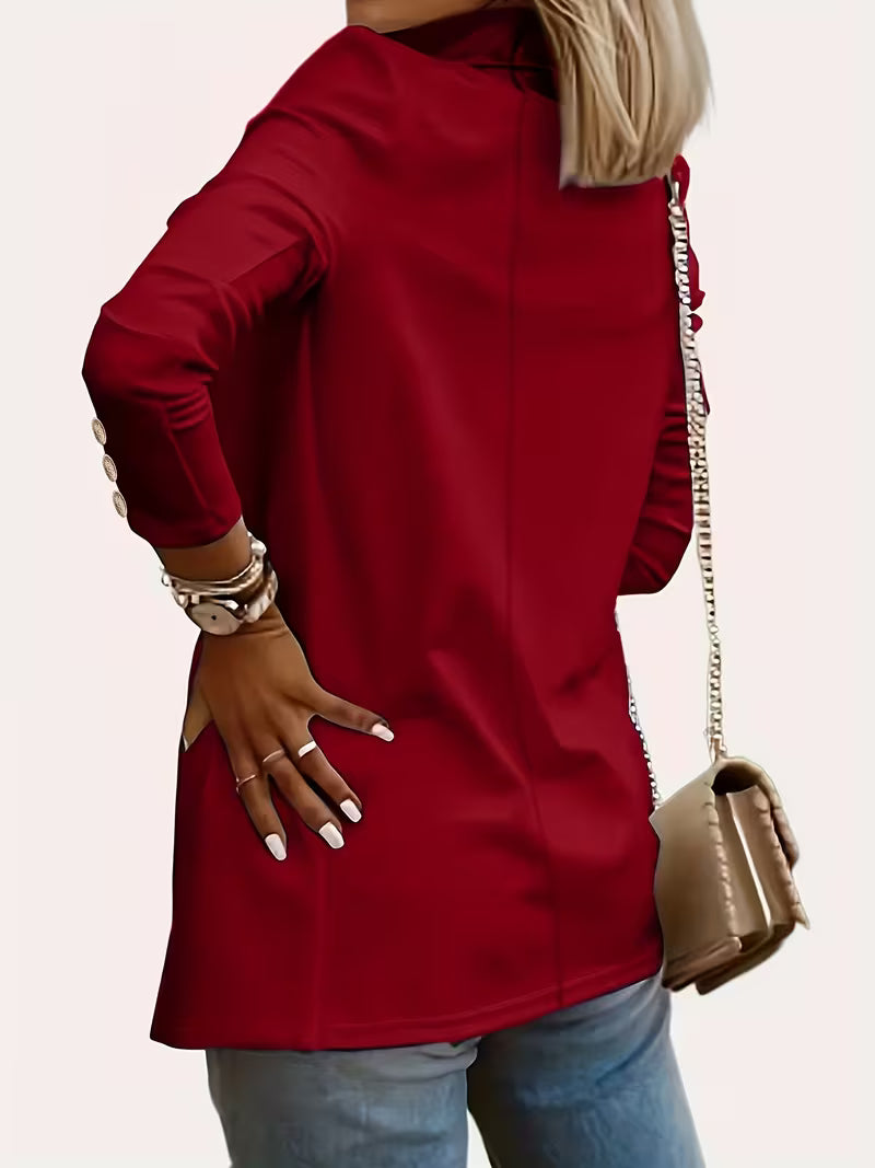 Tatjanita - Long sleeve Decorative Button Blazer