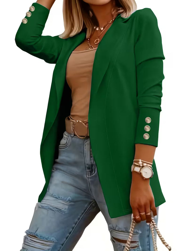 Tatjanita - Long sleeve Decorative Button Blazer