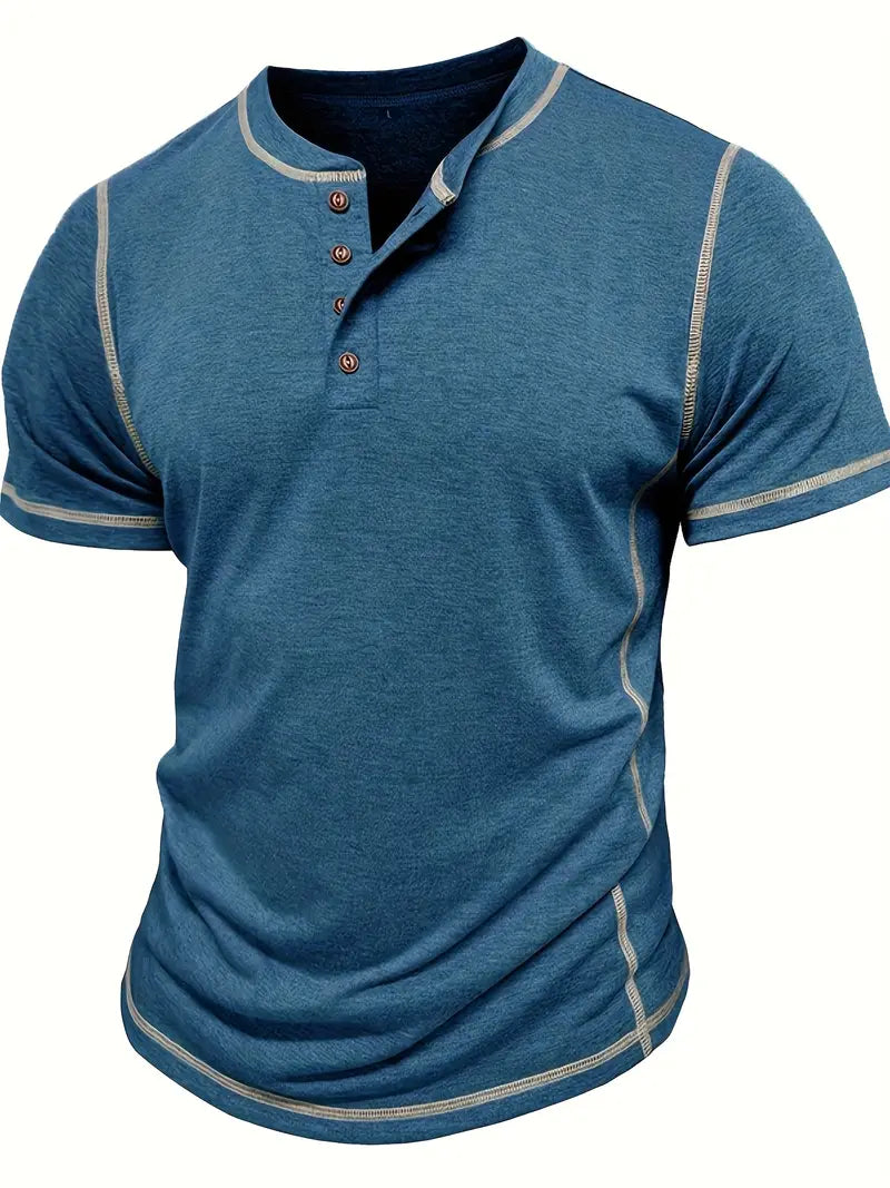 Orazio - Short Sleeve T Shirt With Button