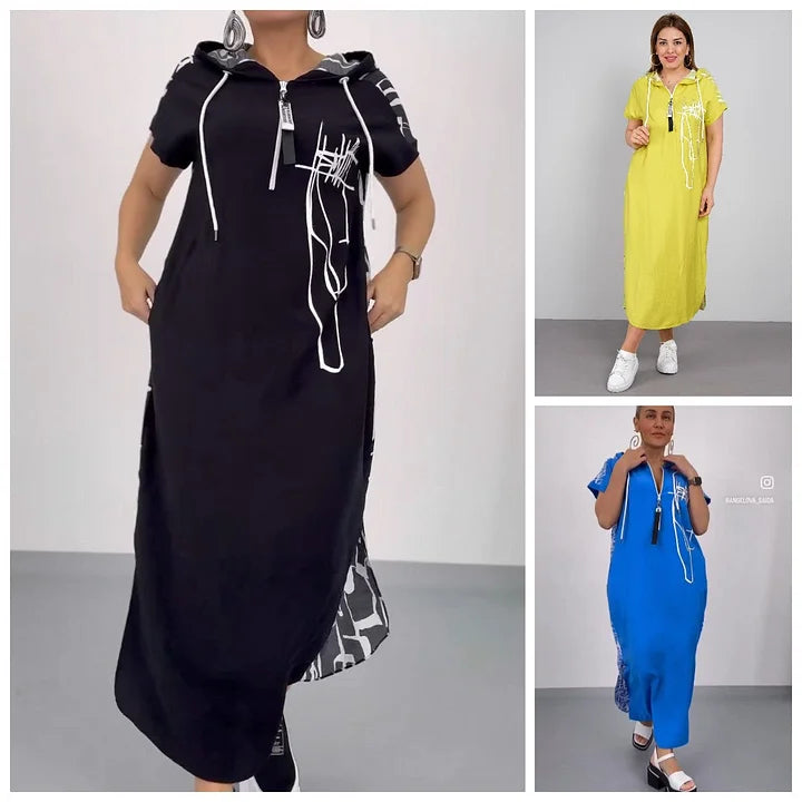 Filiz - Long And Stylish Dress With Hood