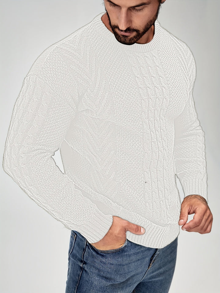 Adelas - Classic Cable Knit Crew Neck Sweater