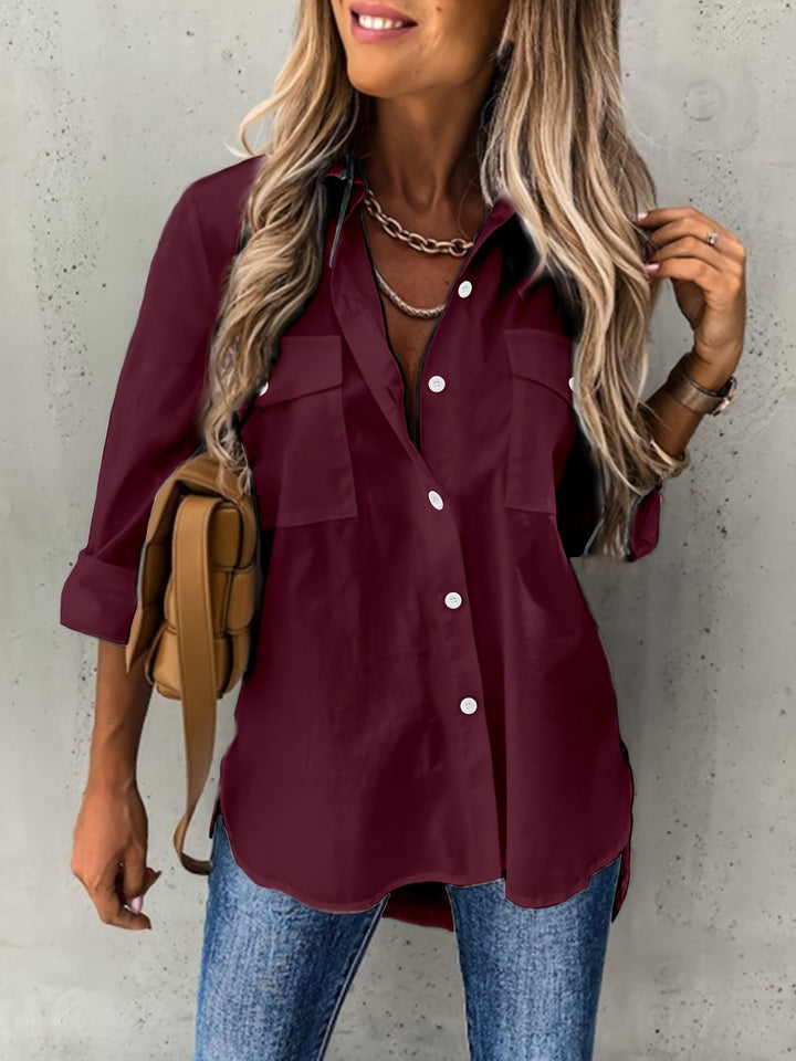 Aziza - Classic Long Sleeve Shirt With Button