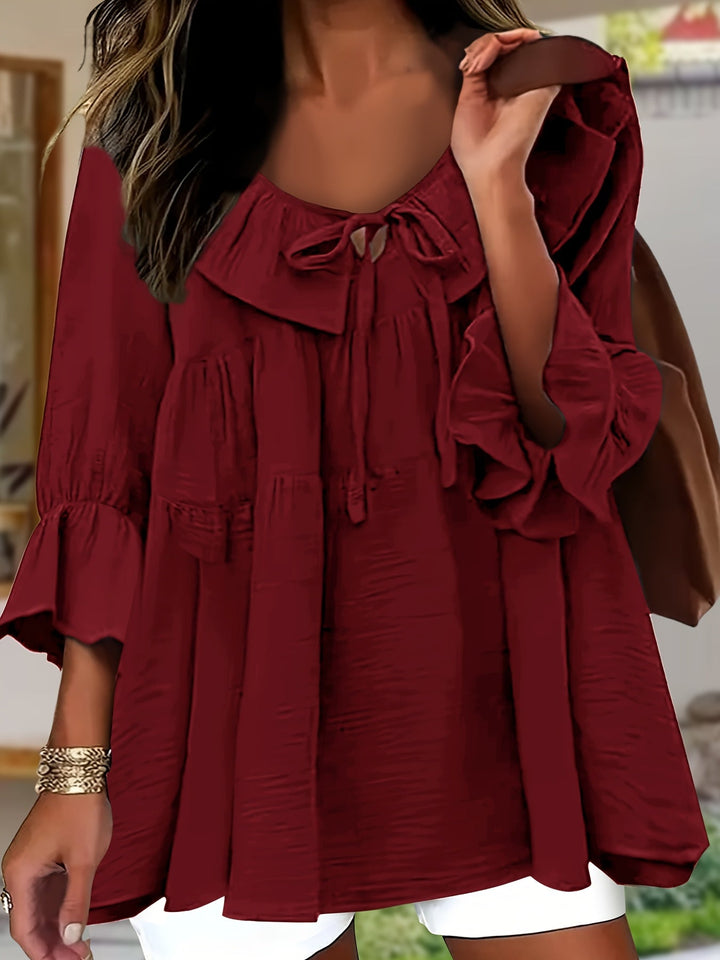 Garbine - Elegant Ruffle Neck Blouse