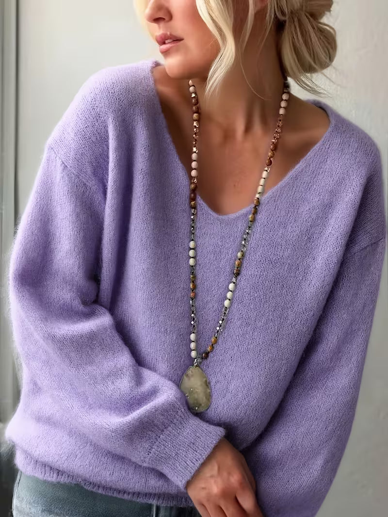 Yalitan - Long Sleeve Sweater with V-Neck