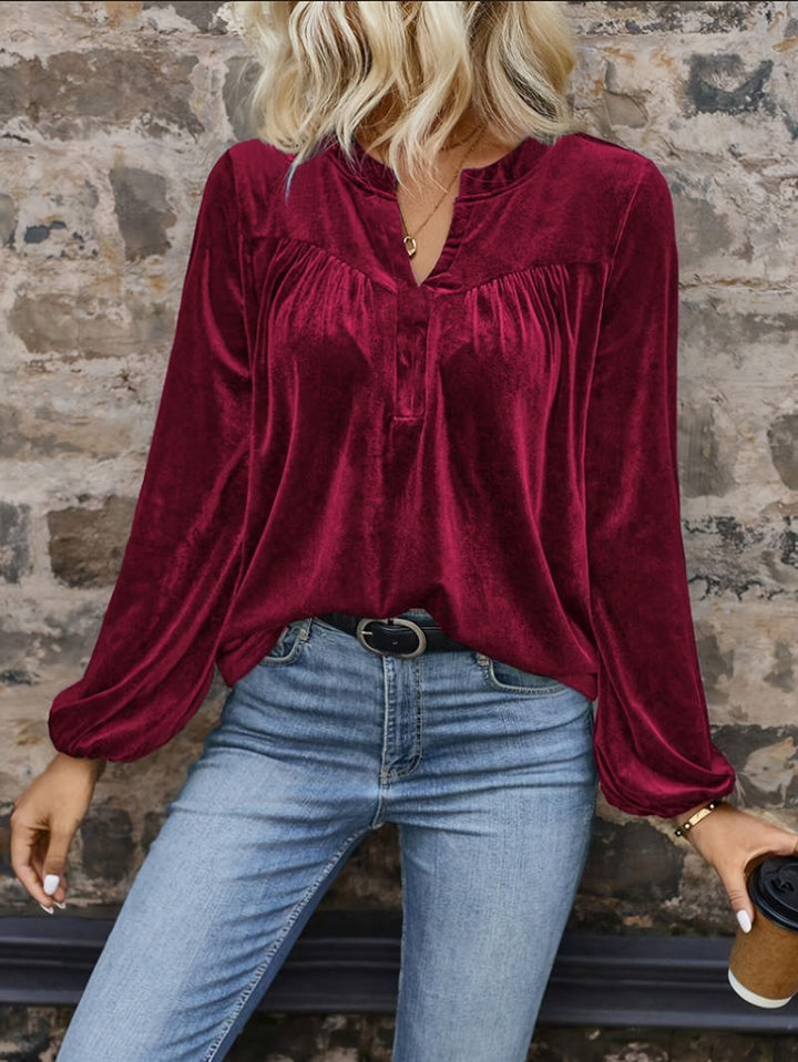 Lihi - Comfort Long Sleeve V-Neck Top