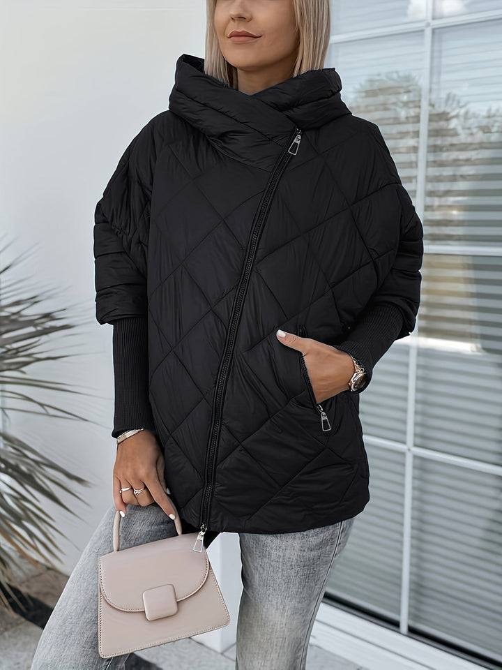 Ariantha - Quilted Hooded Jacket With Zipper