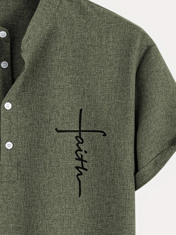 Elliott - Elegant Short Sleeve Shirt With Stand Collar