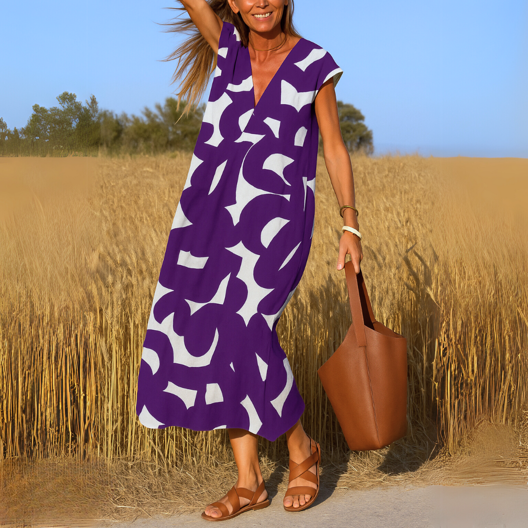 Gabby - Long V-neck Dress