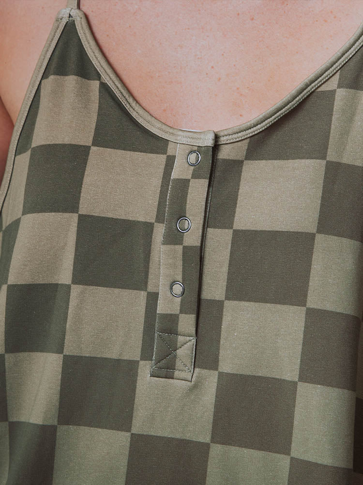 Arija - Oversized Checkred Jumpsuit
