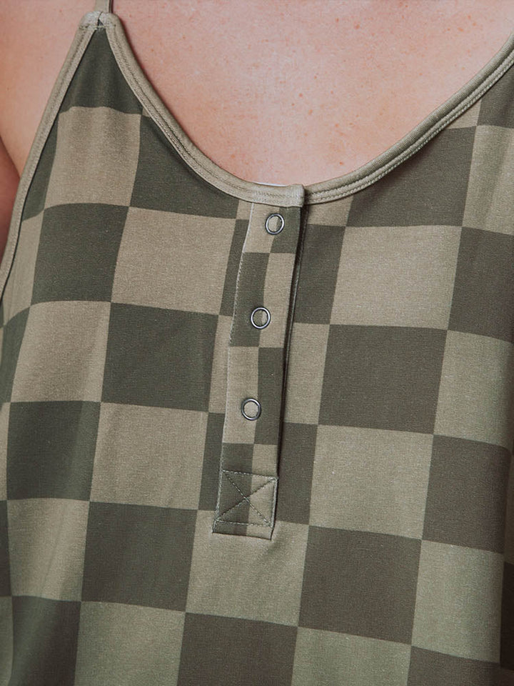 Arija - Oversized Checkred Jumpsuit