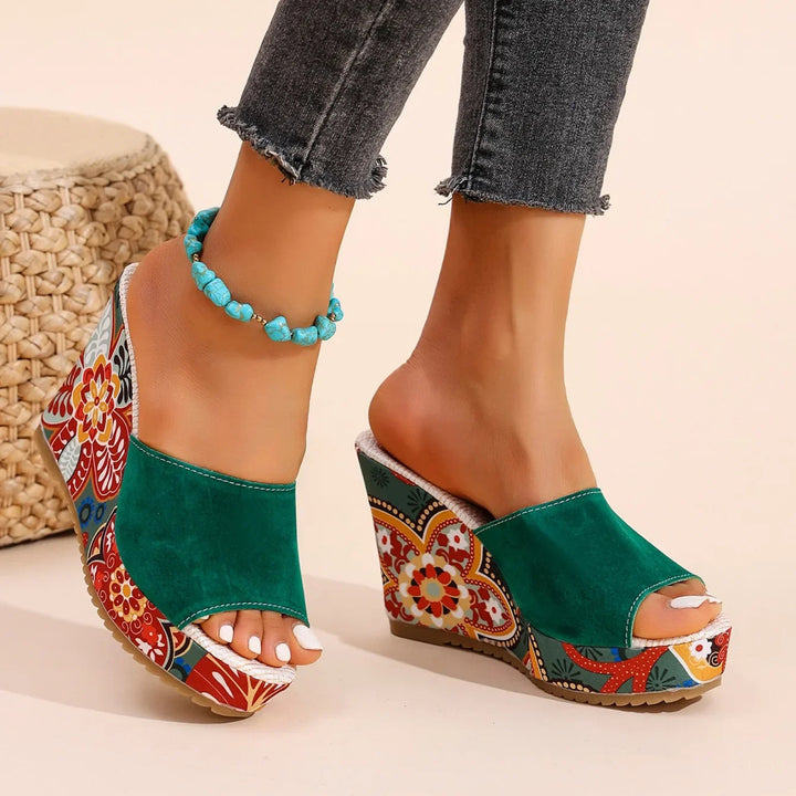 Talora - Sculptural Mules With a Floral Heel