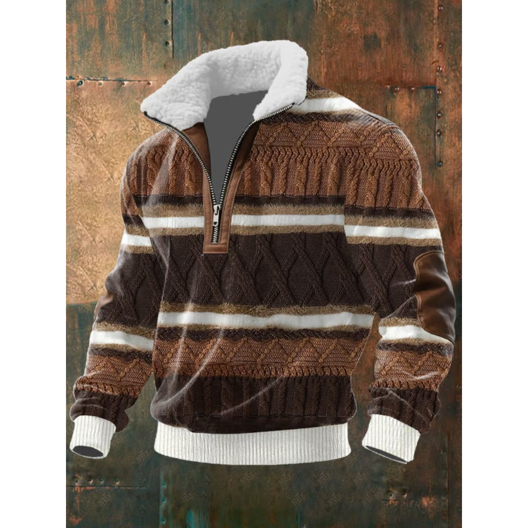 Ibrahima - Fleece Turtleneck Sweater With Zipper