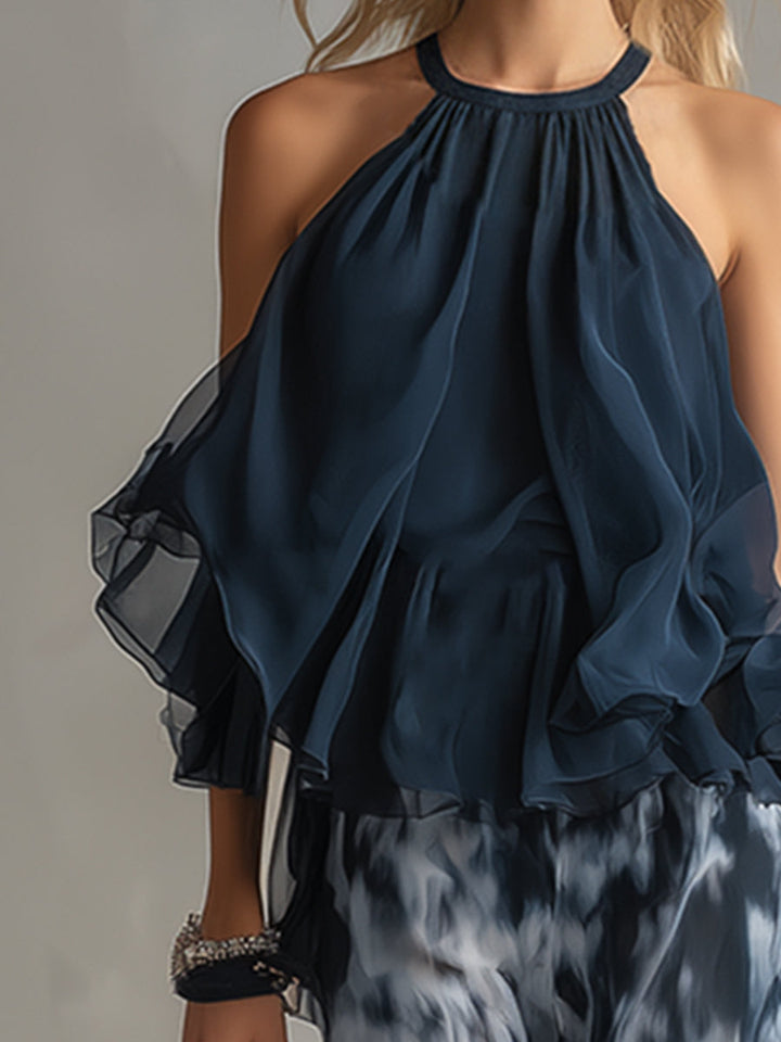 Shylla - Elegant Chiffon Two-Piece Set