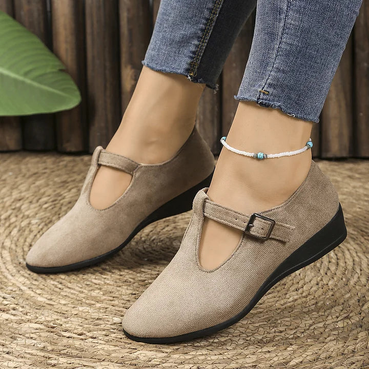 Nannie - Comfortable Orthopedic Moccasins With Buckle