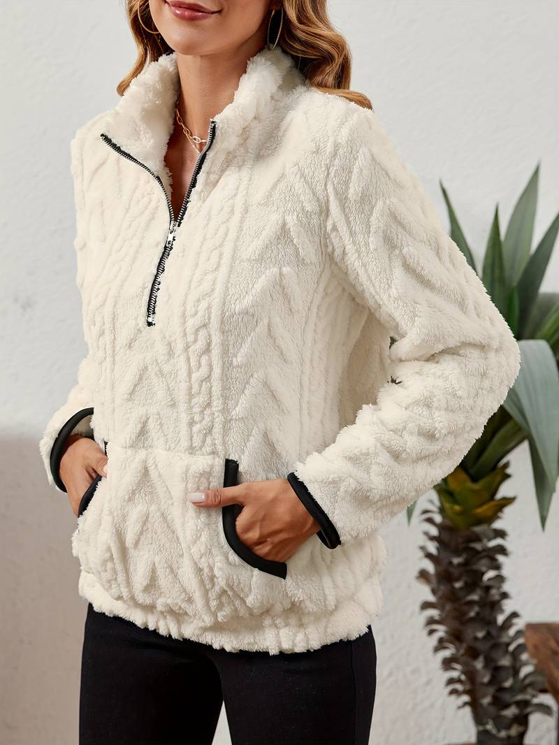 Naama - Half-Zip Stylish Sweater With Pocket