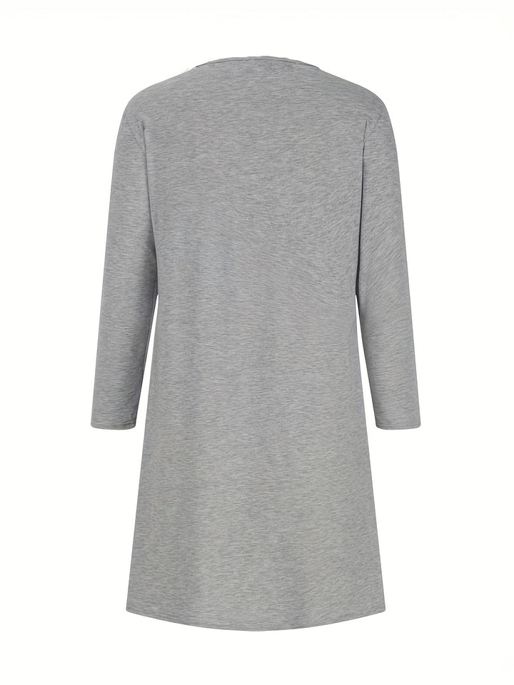 Alinor - Casual Plaid Patchwork Long Sleeve Dress