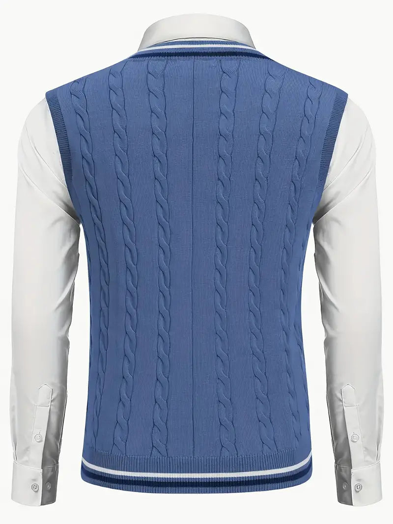 Duane - Sleeveless V Neck Knitted Sweater