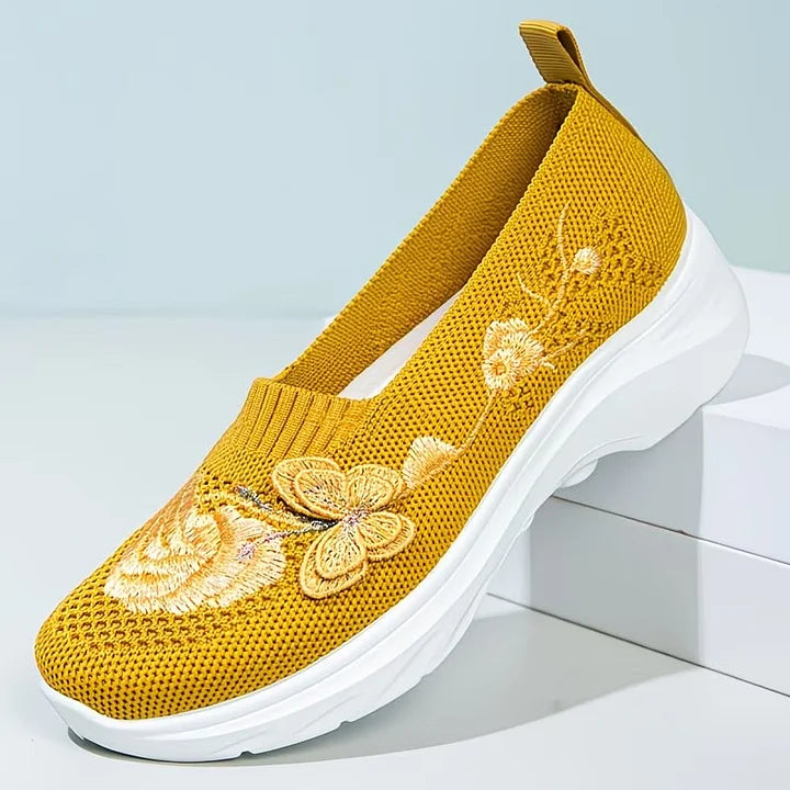Leetha - Butterfly Embroidered Loafers