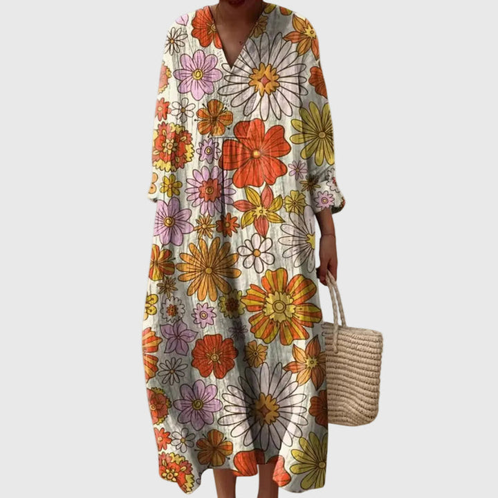 Elyana - Oversized V-Neck Midi Dress