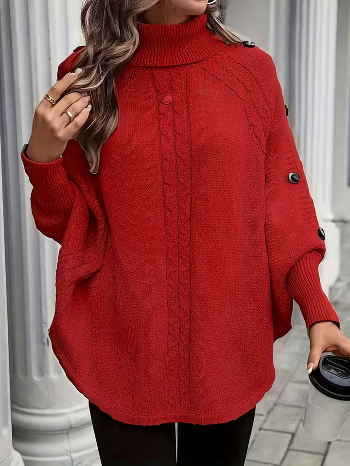 Lolana - High-Neck Sweater With Twisted Style
