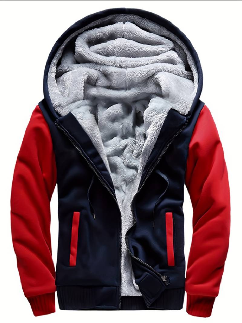 Oziel - Warm Fleece Hooded Jacket With Zipper