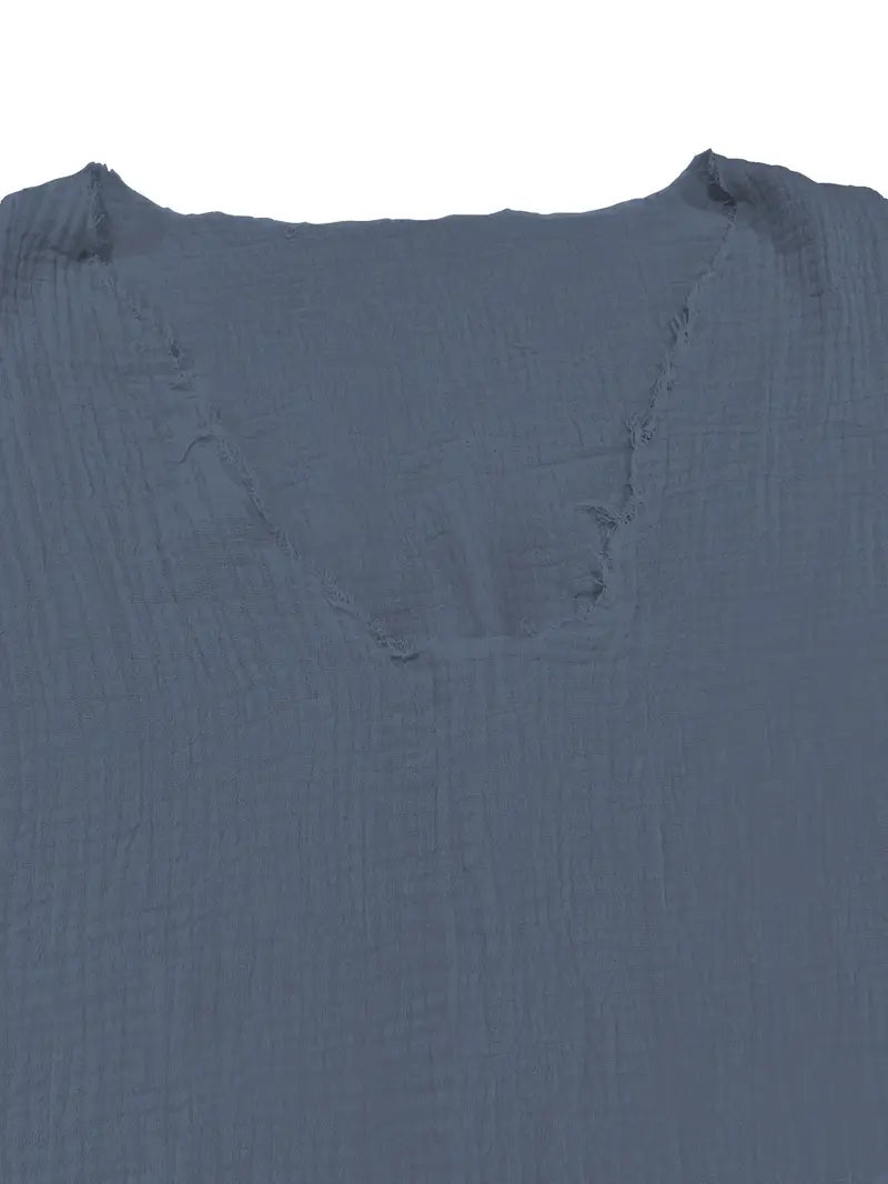 Demetrio - Casual Comfy Long Sleeve Shirt With V-Neck