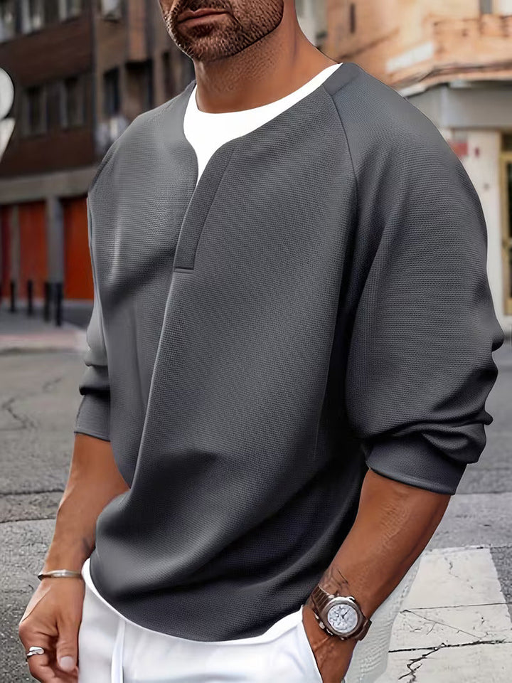 Stjepan - Long Sleeve Top With White Fabric Collar