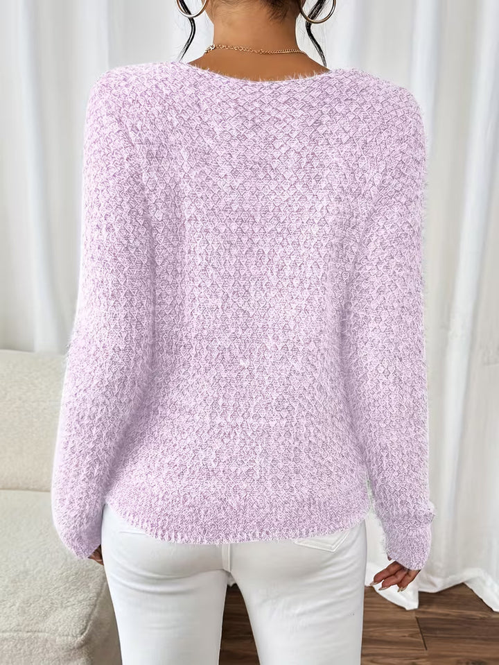 Aderah - Loose Fitting V-Neck Sweater