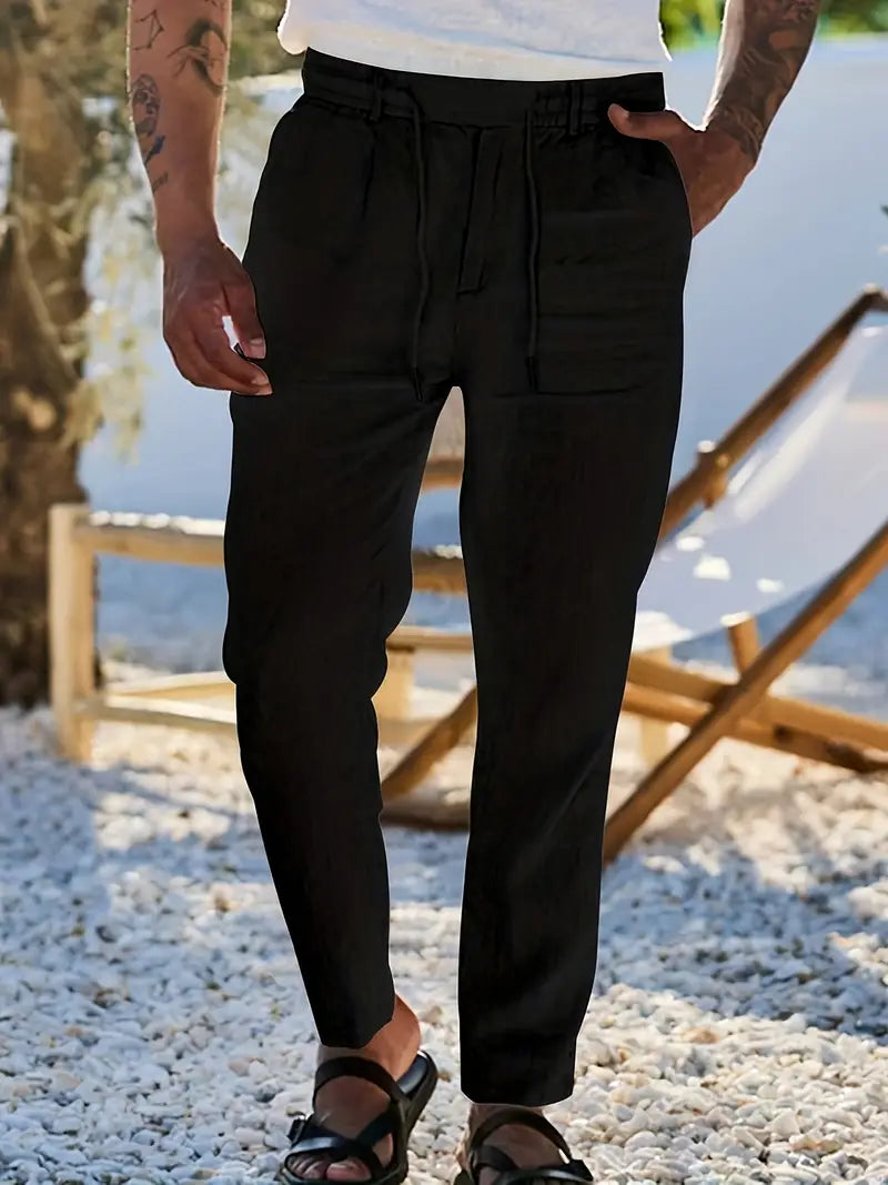 Nichols - Linen Loose Fit Drawstring Pant