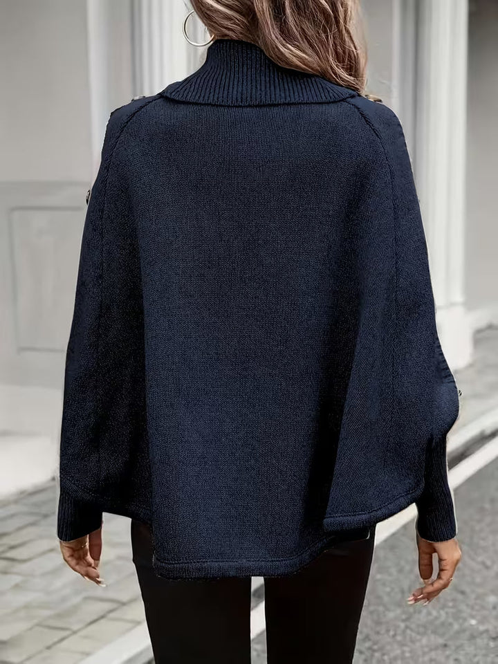 Lolana - High-Neck Sweater With Twisted Style