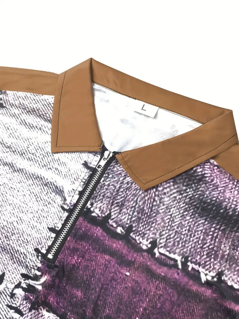 Zerem - Color Block Long Sleeve Shirt with Zip