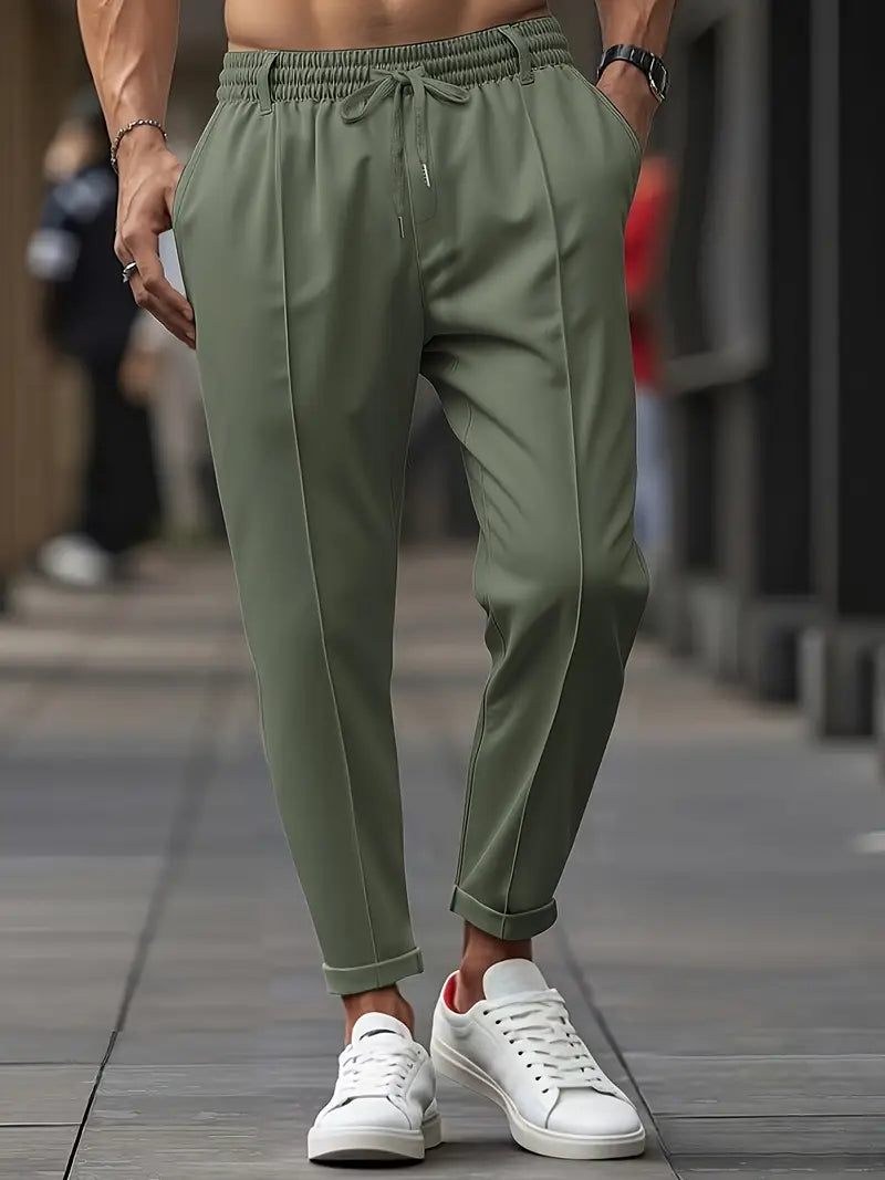Crawford - Casual Slim-Fit Trousers With Elastic Waist