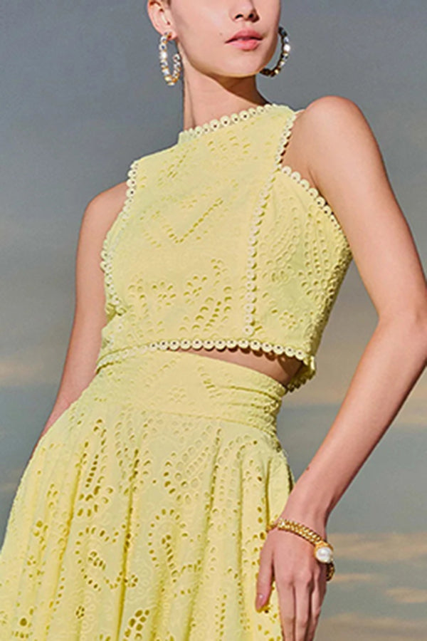 Rosanna - Sleeveless Two-Piece Lace Set