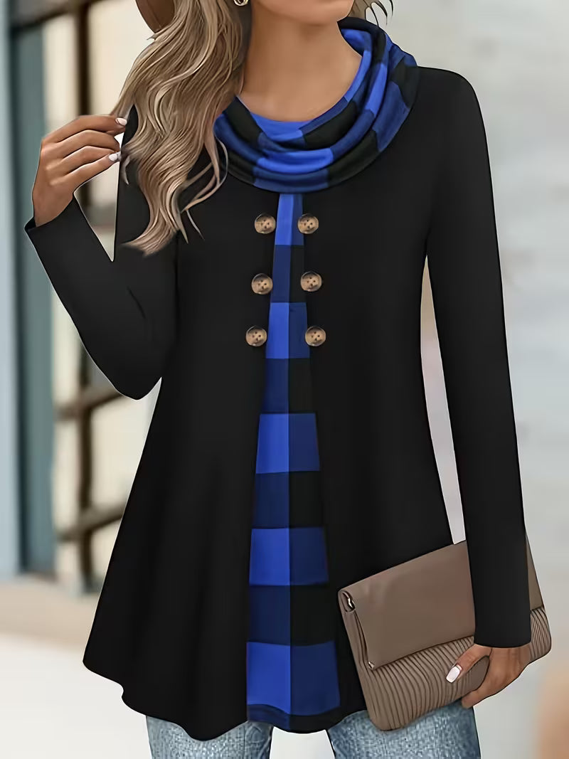 Sahar - Ruffled Neck Collar T-Shirt